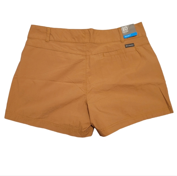 NWT COLUMBIA Women's Camel Brown Washed Out 4" Inseam Chino Shorts Regular Fit - Picture 3 of 8